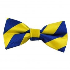 Yellow & Royal Blue Striped Men's Bow Tie