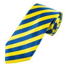 Yellow & Royal Blue Striped Men's Tie