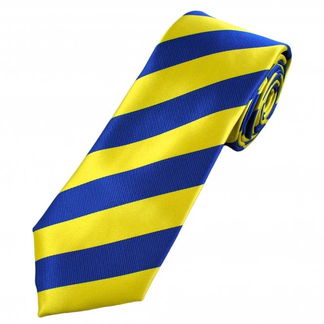 Yellow & Royal Blue Striped Men's Tie
