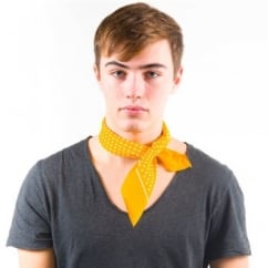 Yellow & White Polka Dot Bandana Neckerchief