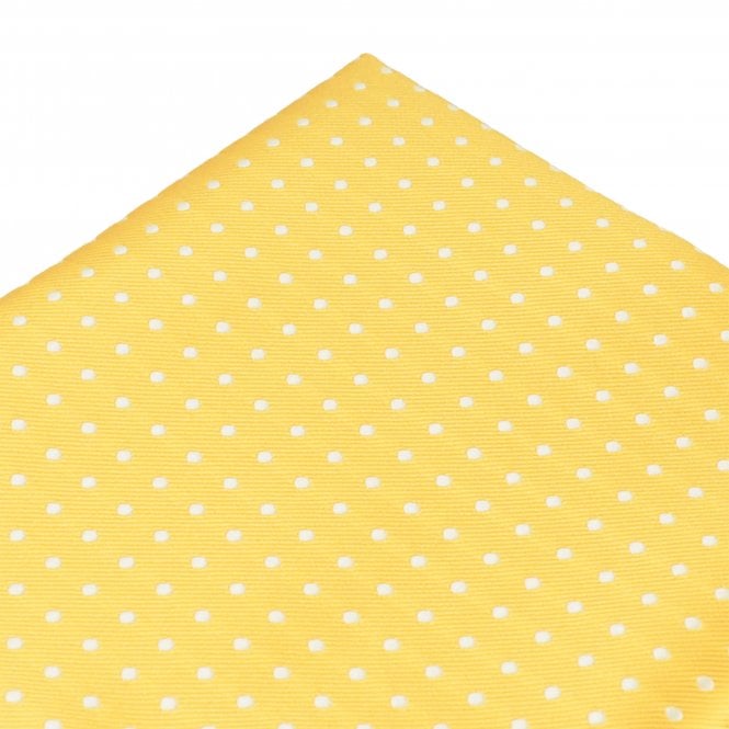 Yellow & White Polka Dot Pocket Square Handkerchief