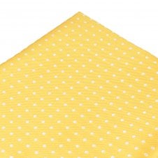 Yellow & White Polka Dot Pocket Square Handkerchief