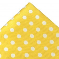 Yellow & White Polka Dot Pocket Square Handkerchief
