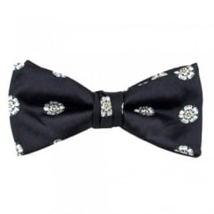 Yorkshire Rose Navy Blue Luxury Silk Men's Bow Tie
