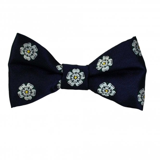Yorkshire Rose Navy Blue Silk Boys Bow Tie