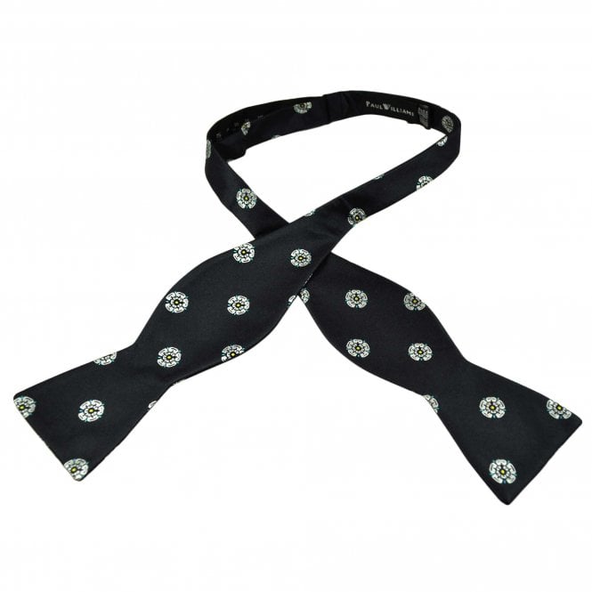 Yorkshire Rose Navy Blue Silk Men's Self Tie Bow Tie
