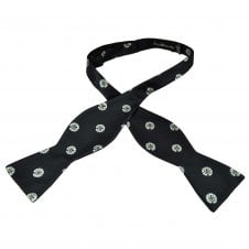 Yorkshire Rose Navy Blue Silk Men's Self Tie Bow Tie