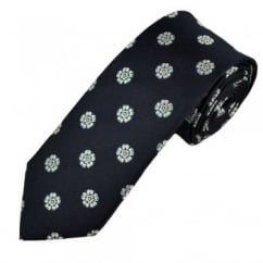 Yorkshire Rose Navy Luxury Silk Men's Tie