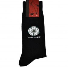 Yorkshire, White Rose of York Black Men's Novelty Socks